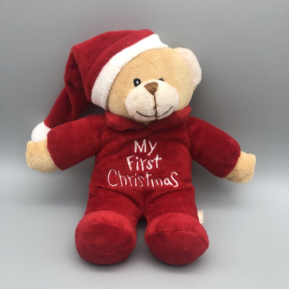Dan Dee Collectors Choice 2016 Plush My First Christmas Bear Red 8” Long